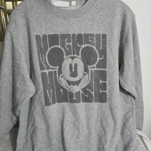 Gap X Disney Sweater Mickey Mouse Collab Crewneck Gray Long Sleeve Sz Small
