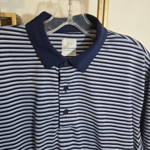Callaway Shirt Mens Size L Golf Polo Opti-Dri Striped Print Blue