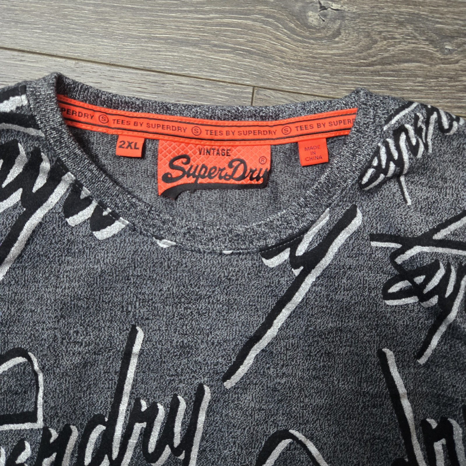 img_1771443348278_1-1.jpeg Vintage Superdry T Shirt Mens 2XL White All Over Spell Out Logo - Image 2