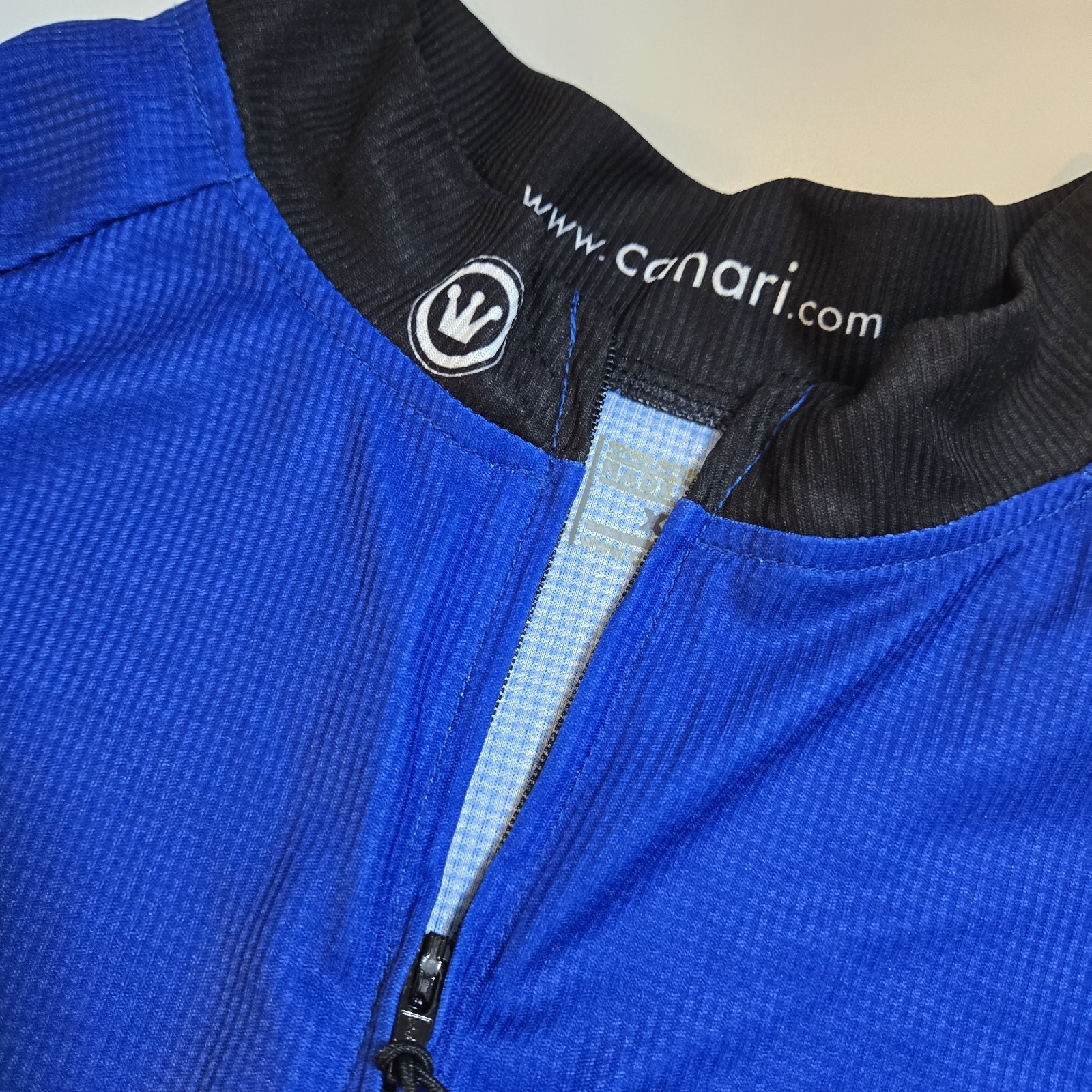 img_1771443423678_1-1.jpeg Pactimo Cycling Jersey Adult Medium Blue White Wescom 1/2 Zip Polyester Pockets - Image 2