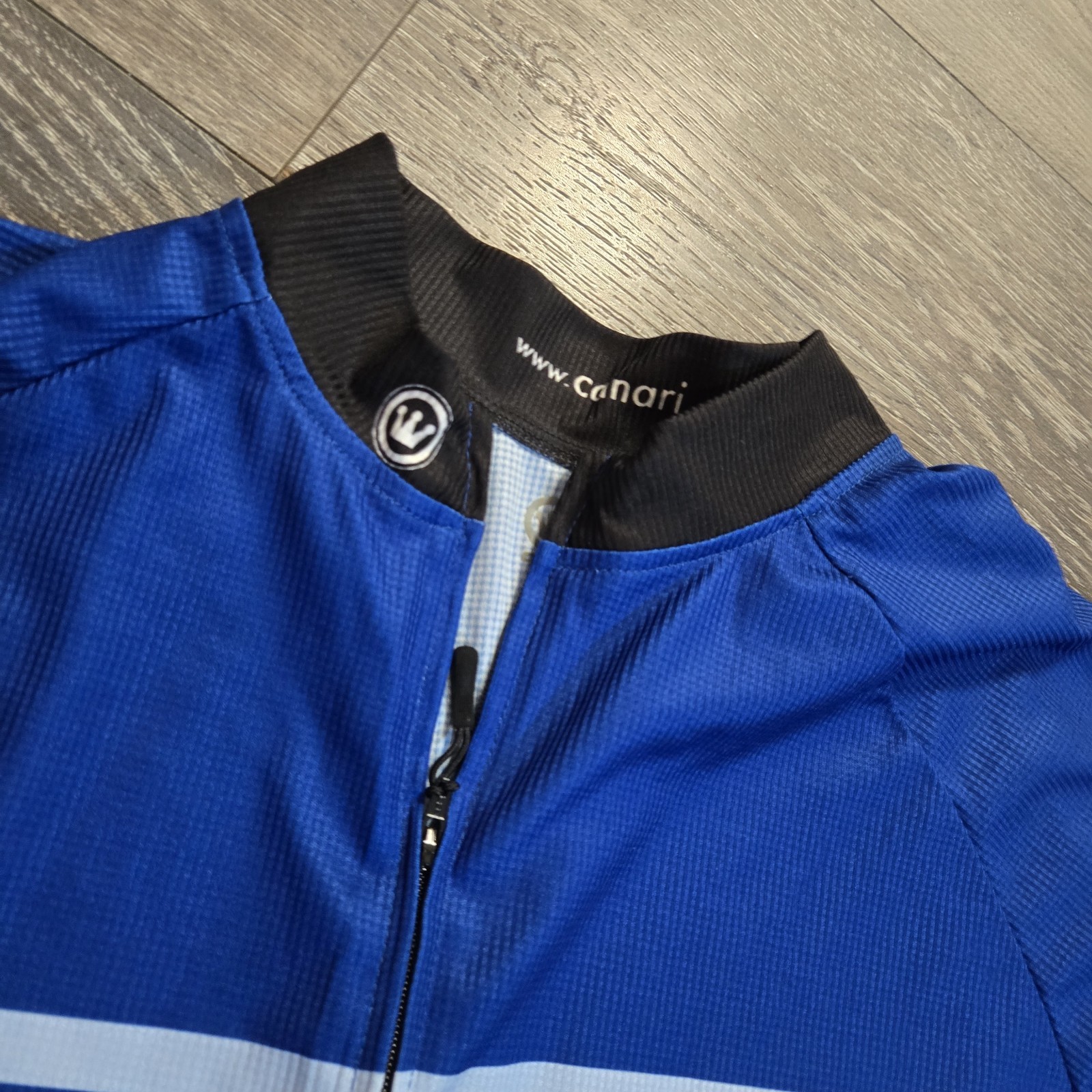 img_1771443425388_2-1.jpeg Pactimo Cycling Jersey Adult Medium Blue White Wescom 1/2 Zip Polyester Pockets - Image 3