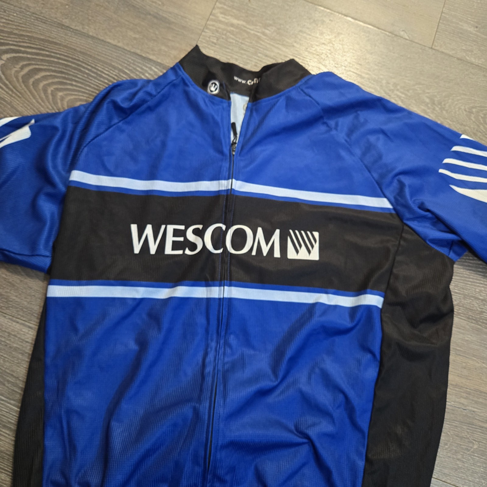 img_1771443429346_4-1.jpeg Pactimo Cycling Jersey Adult Medium Blue White Wescom 1/2 Zip Polyester Pockets - Image 5