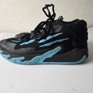 Puma MB.03 Melo Basketball Shoes Mens Size 1C Blue Hive Black 379221-01