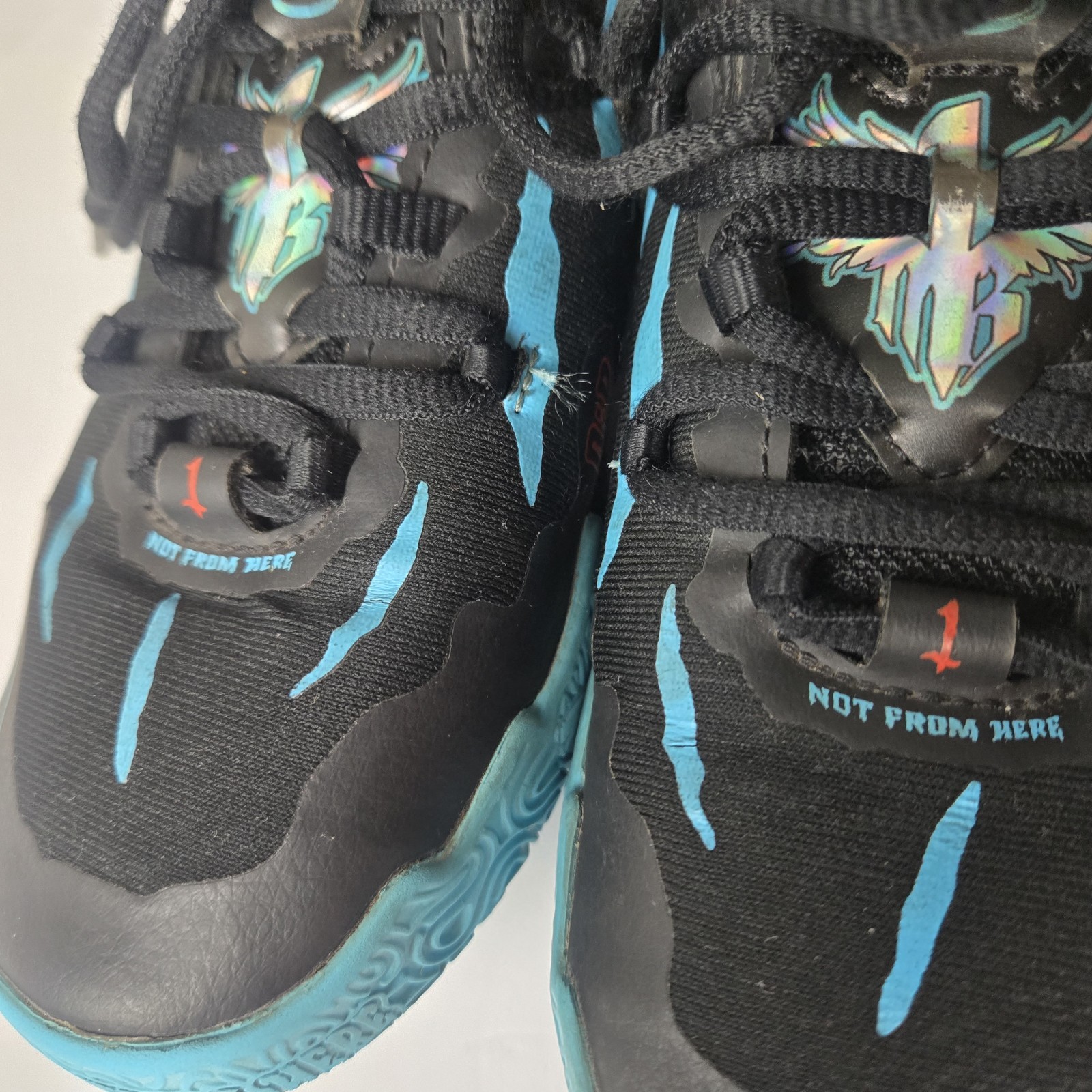 img_1771443696954_3-1.jpeg Puma MB.03 Melo Basketball Shoes Mens Size 1C Blue Hive Black 379221-01 - Image 4