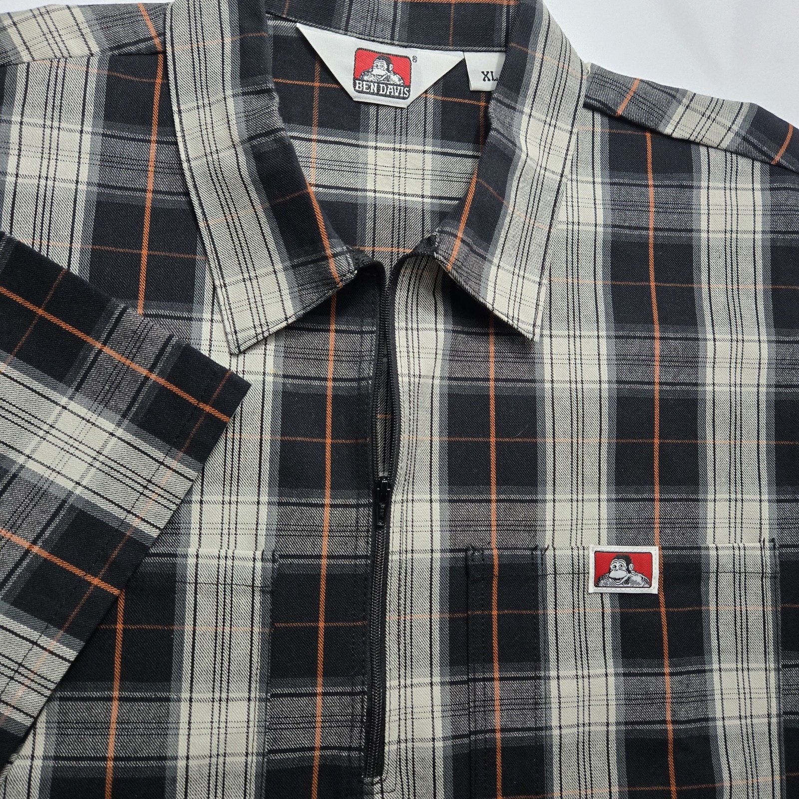 img_1771445383261_3-1.jpeg Ben Davis Hickory Stripe 1/2 Zip Work Shirt XL Short Sleeve Ben Davis USA - Image 4