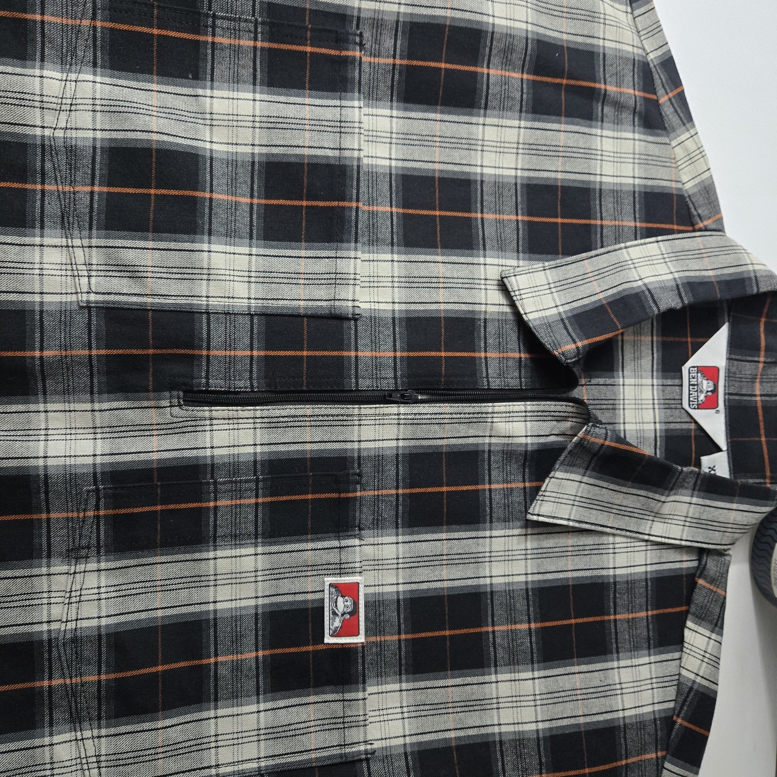 img_1771445388766_5-1.jpeg Ben Davis Hickory Stripe 1/2 Zip Work Shirt XL Short Sleeve Ben Davis USA - Image 6