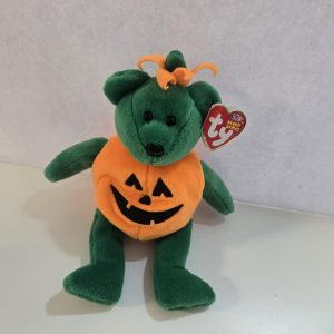 Ty Beanie Baby TRICKY the Pumpkin Halloween Bear 2002 New with Tag