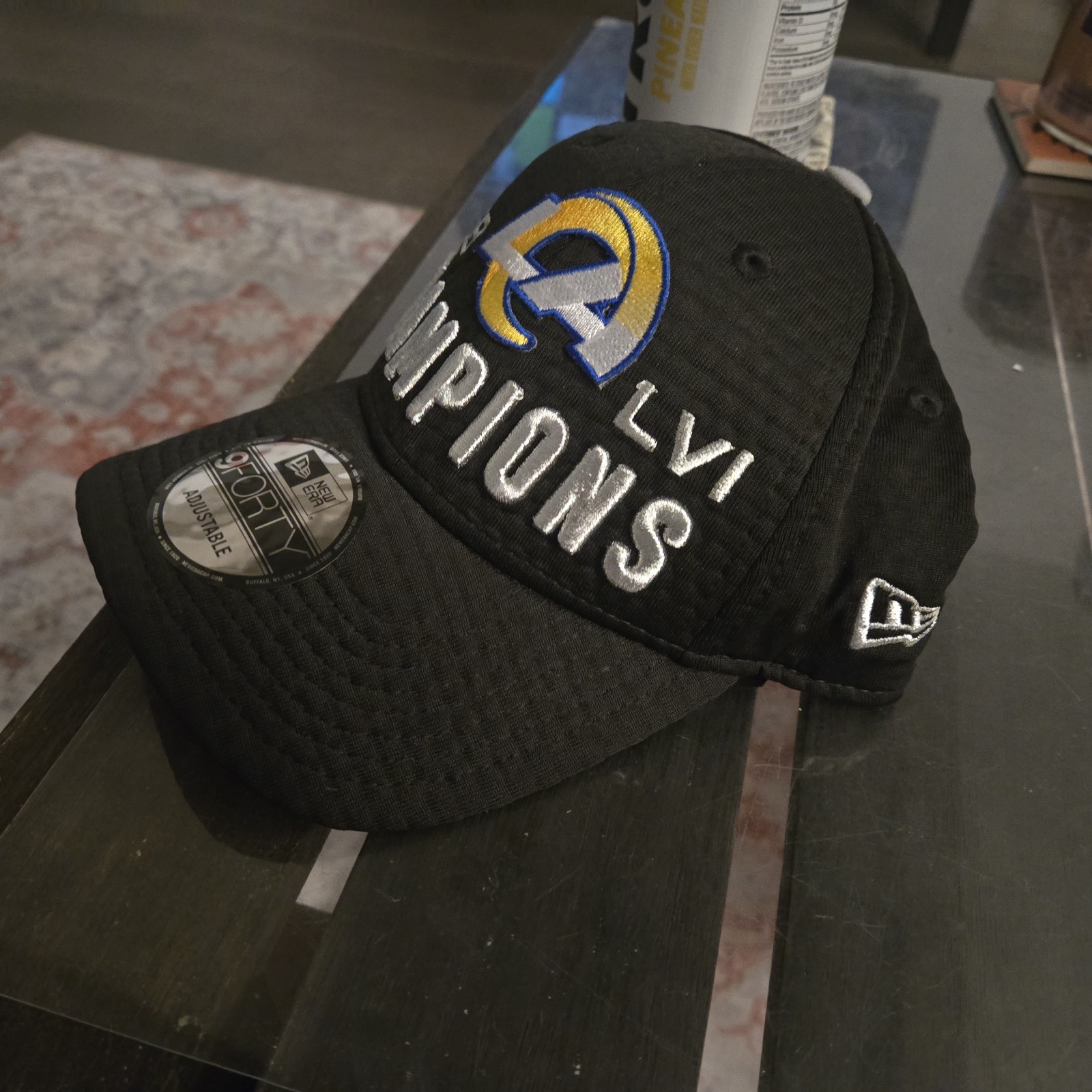 img_1771451525894_4-1.jpeg New Era Super Bowl LVI Champions Los Angeles Rams 9Forty Snapback Hat Cap Black - Image 5