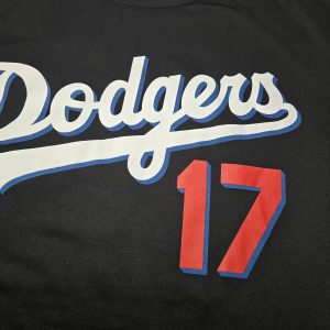 Small Dodgers #17 Kids Fun Run New Balance 100% Poly BlackShirt OHTANI