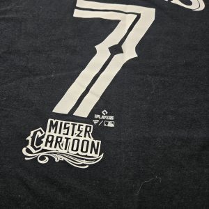 LA Dodgers Julio Urías #7 Mister Cartoon Tattoo Designs T shirt Men XLarge Black