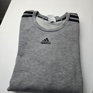 ADIDAS Mens Sweatshirt Jumper L Grey Polyester CO13