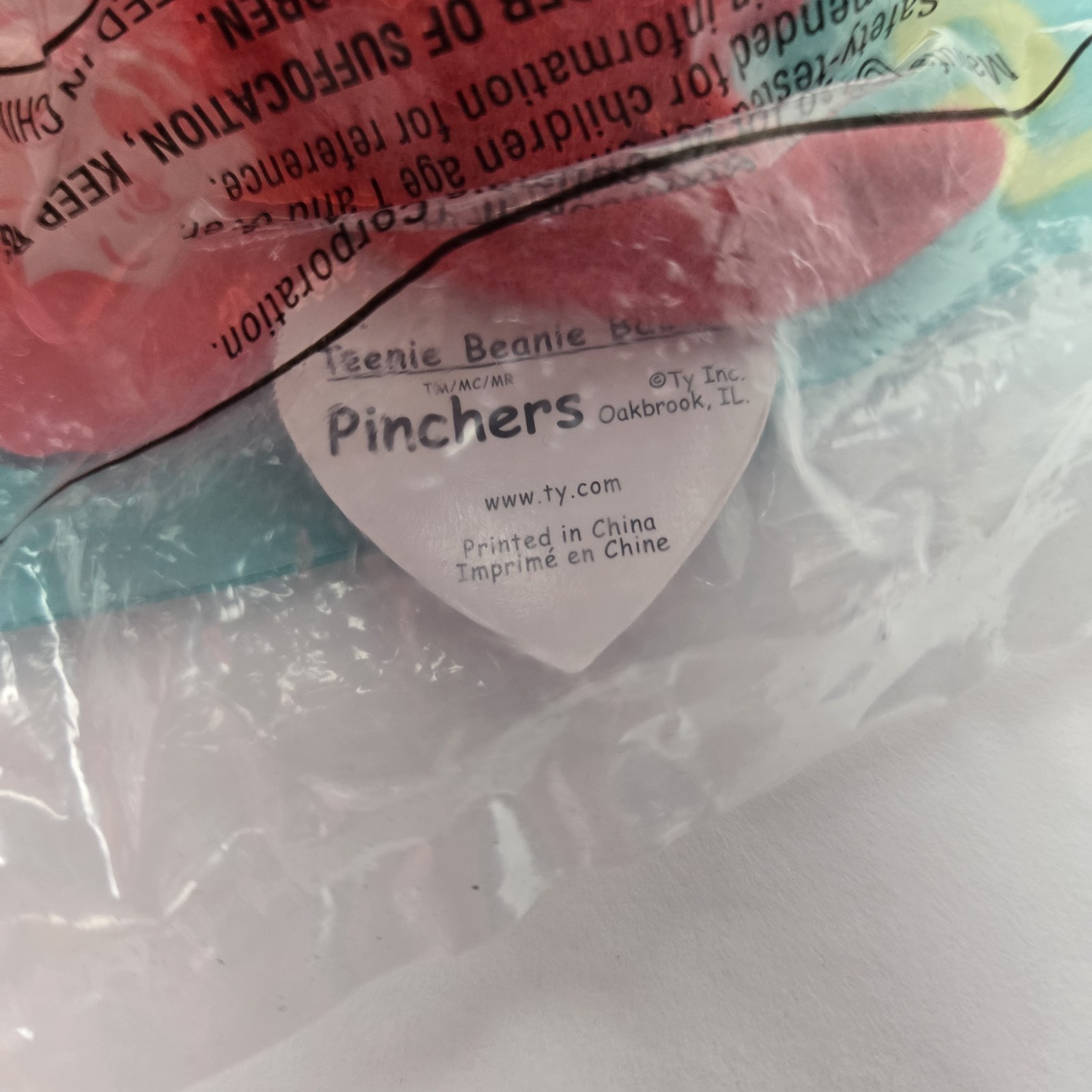 img_1771527507498_3-1.jpeg McDonald's Ty Teenie Beanie Baby Pinchers The Lobster 1998 #5 Plush Toy in Bag - Image 4