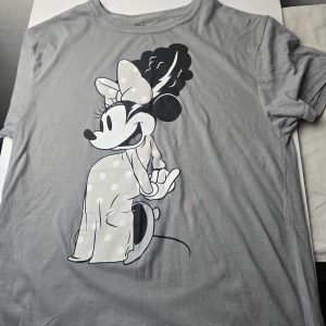 Women’s Vintage Minnie Mouse Gray Short Sleeve Tshirt L 8 10