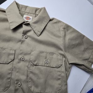 Dickies Button up work shirt perfect mint pockets L Khaki Short sleeve
